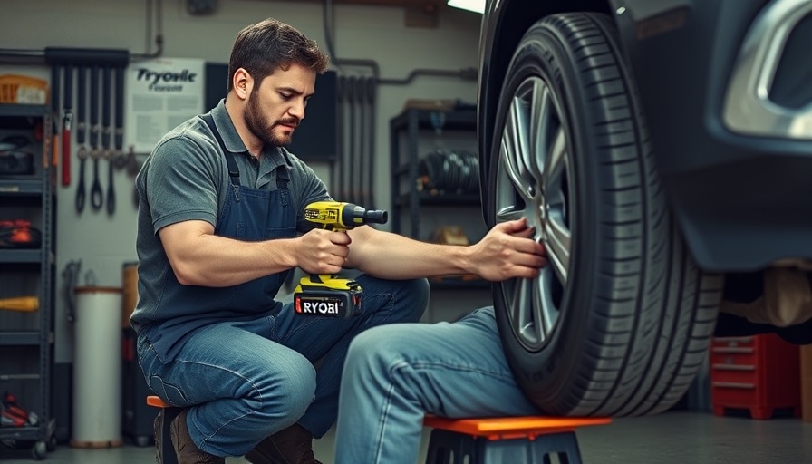 Man using Ryobi 18V Creeper/Seat in garage environment.