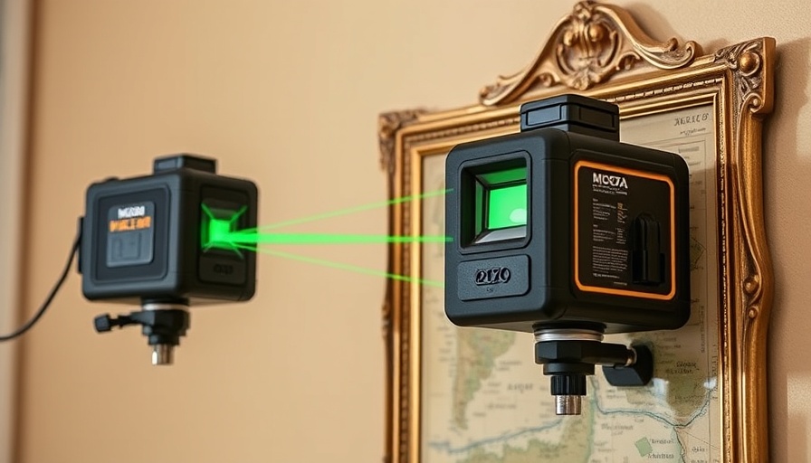 Hozo M-Cube 02 Laser Level projecting green lines on wall