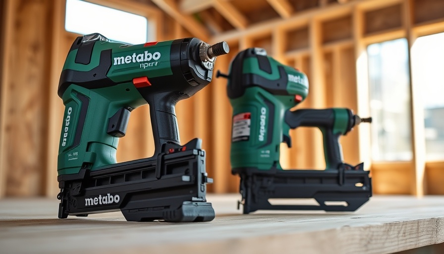 Metabo HPT 18V cordless finish nailers on wood surface.
