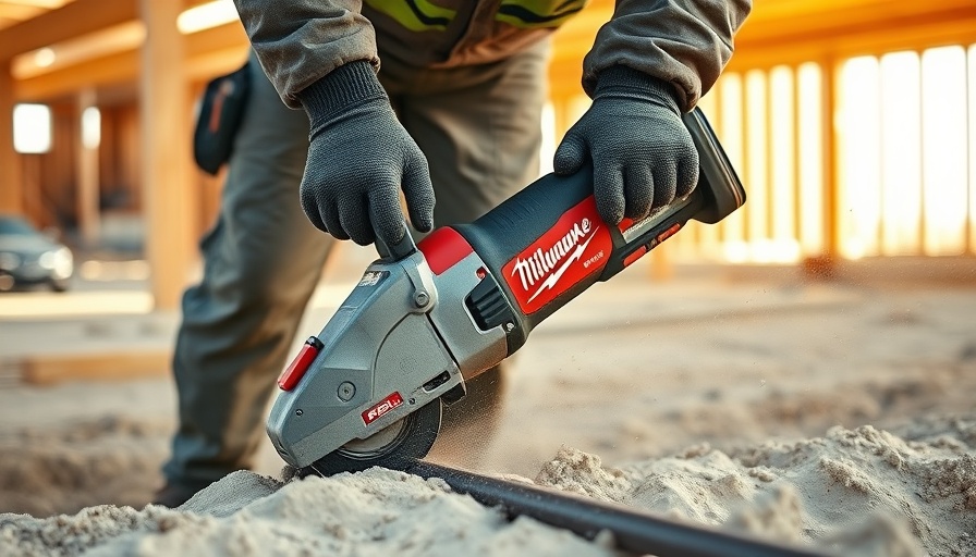 Milwaukee M18 Fuel Rebar Cutter in use at construction site.