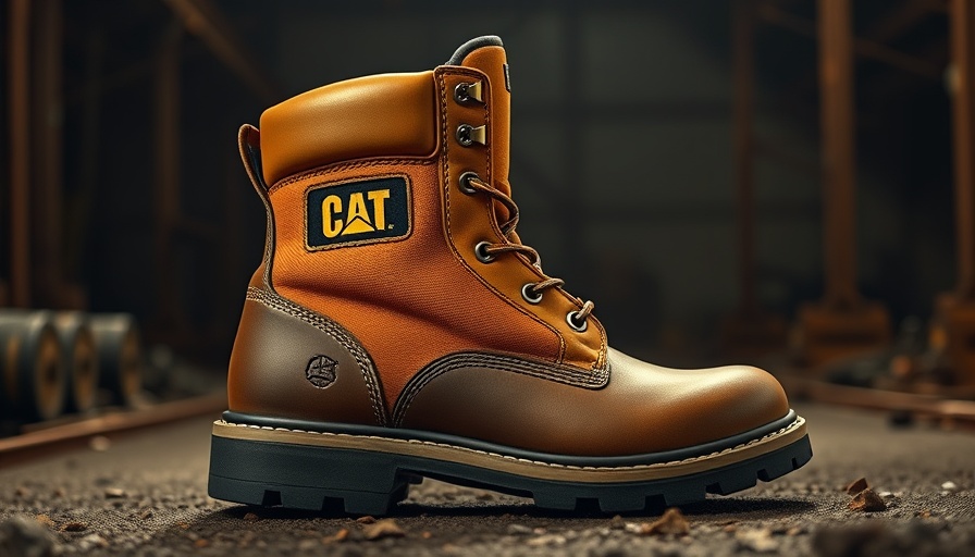 CAT limited-edition work boots in 100th-anniversary design.