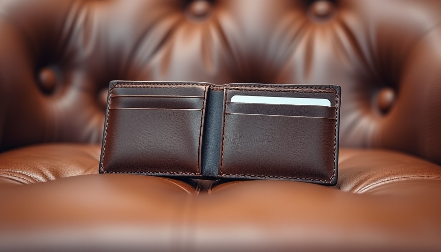 Elegant Ekster wallet on leather chair, showcasing brown craftsmanship.