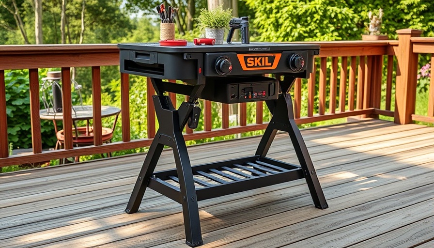 Versatile Skil Compact Workbench and Folding Stand on deck