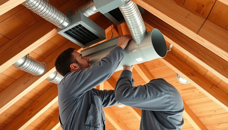 Technician installing HVAC in attic, related to attic air conditioner cost.