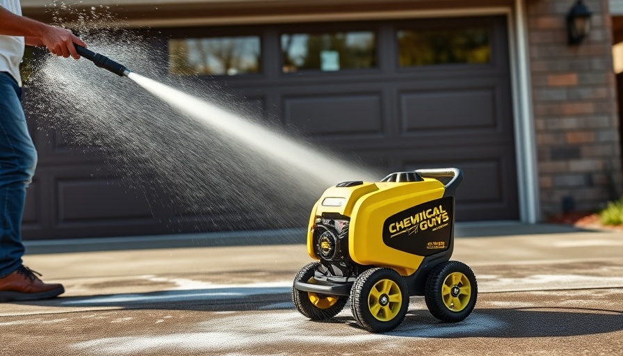Person using Chemical Guys PM2000 Pressure Washer to clean vehicle.