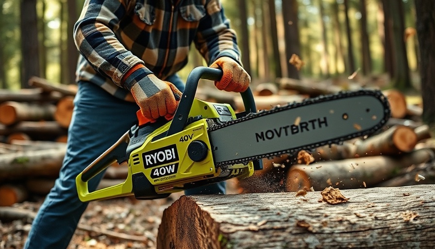 Ryobi 40V 16-inch Chainsaw in action, showcasing performance and value.