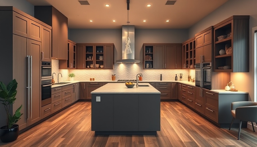 Elegant kitchen design with modern appliances and warm lighting.