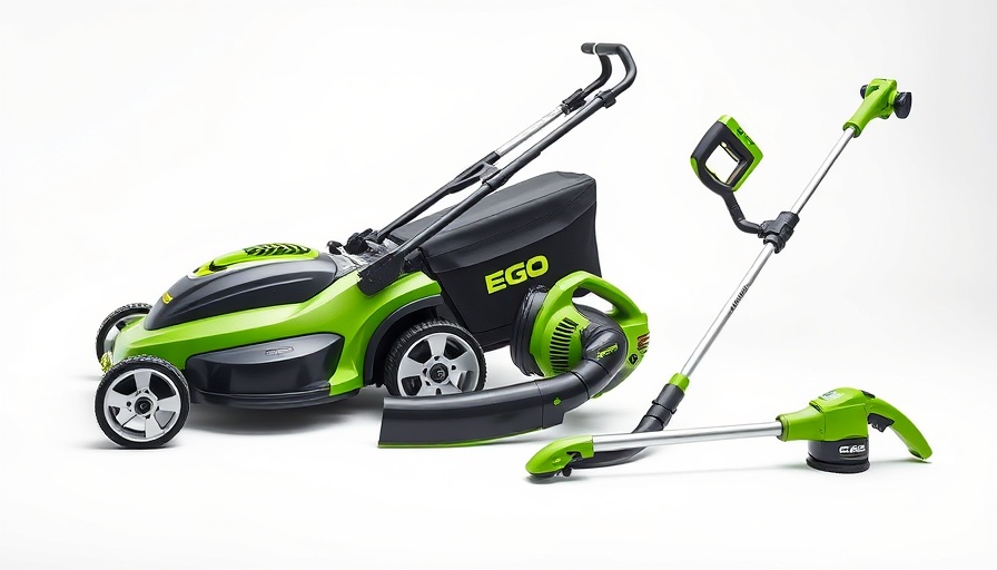 EGO Lawn Care Starter Set with mower, blower, trimmer.