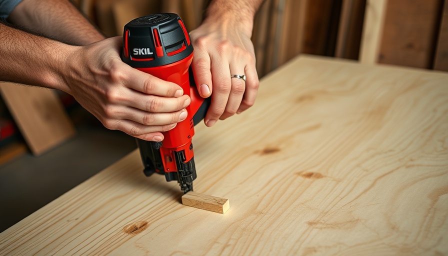 Skil PWRCore 20 18-Gauge Brad Nailer in use on wooden surface