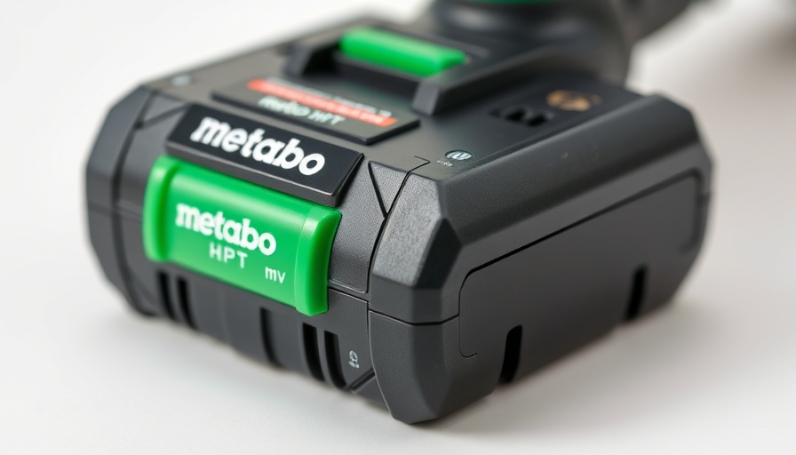 Metabo HPT Multi Volt battery close-up.