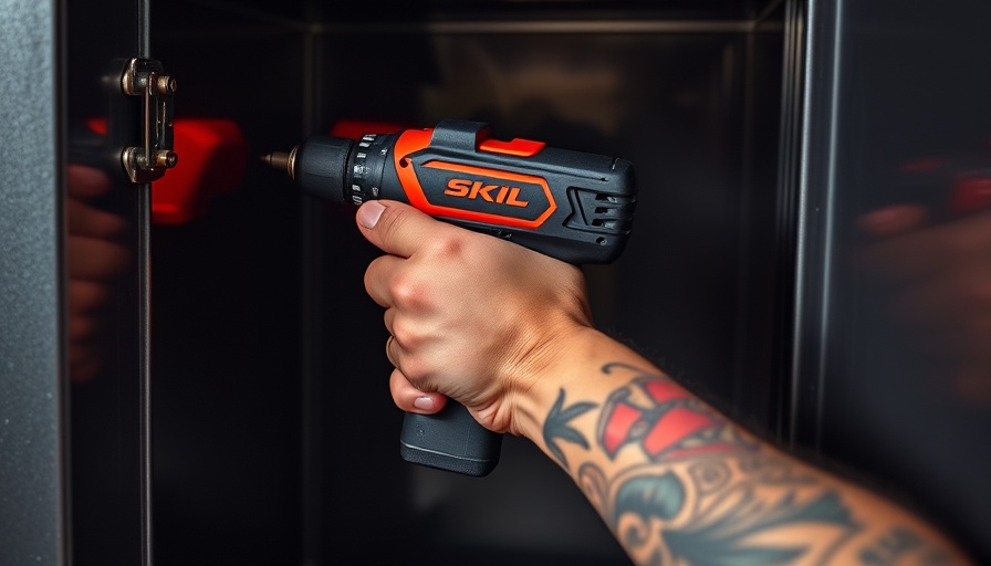 Skil 12V Right Angle Impact Driver used inside a cabinet.