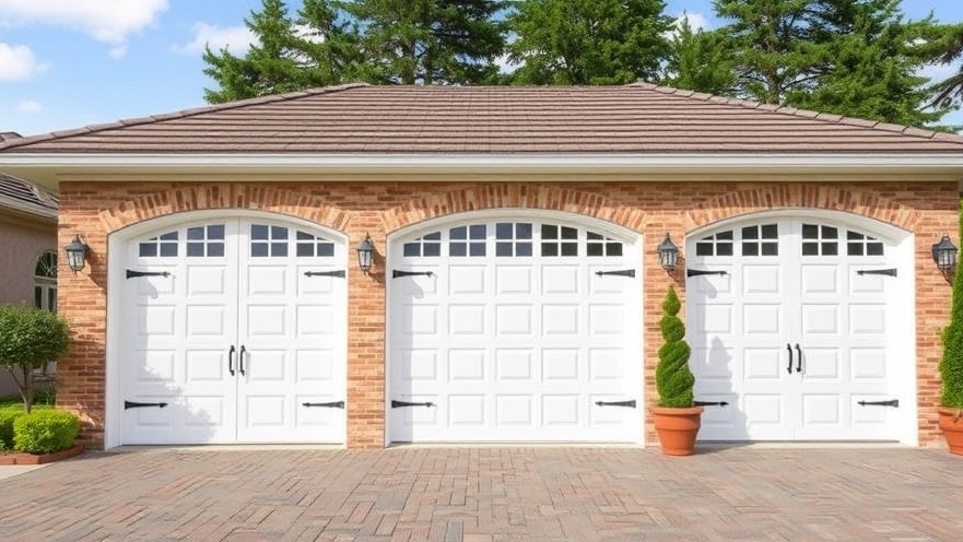 Beautiful 3 car garage doors showcasing DIY maintenance for home safety.