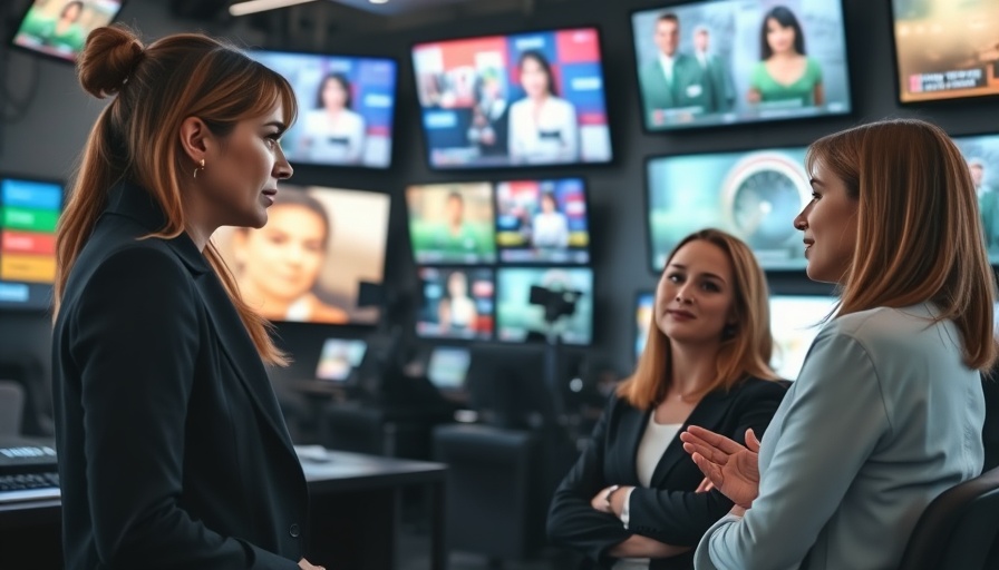 Katie Porter interview scene in a control room setting