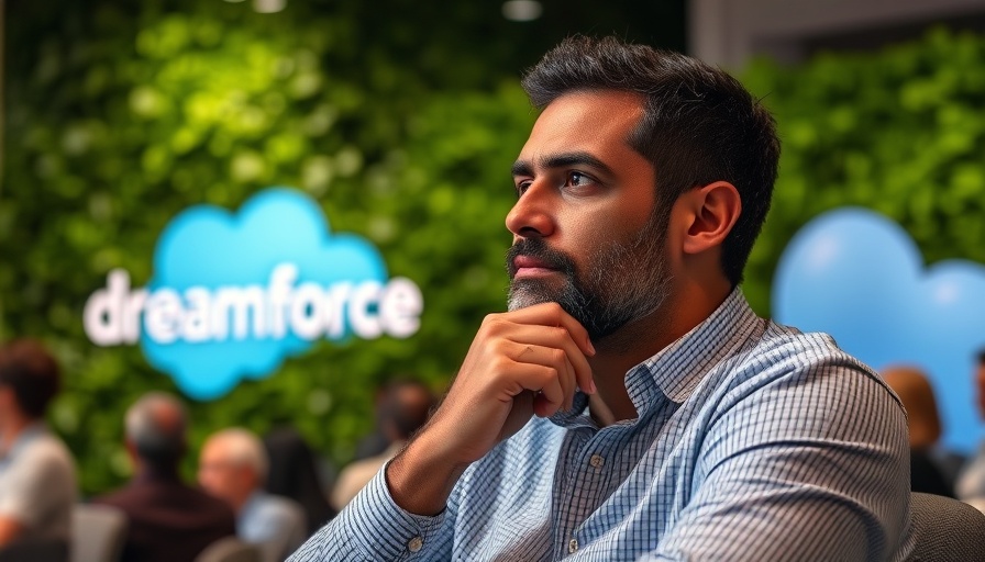 Person sitting in thought at Dreamforce event, AI child protection bill veto discussion.