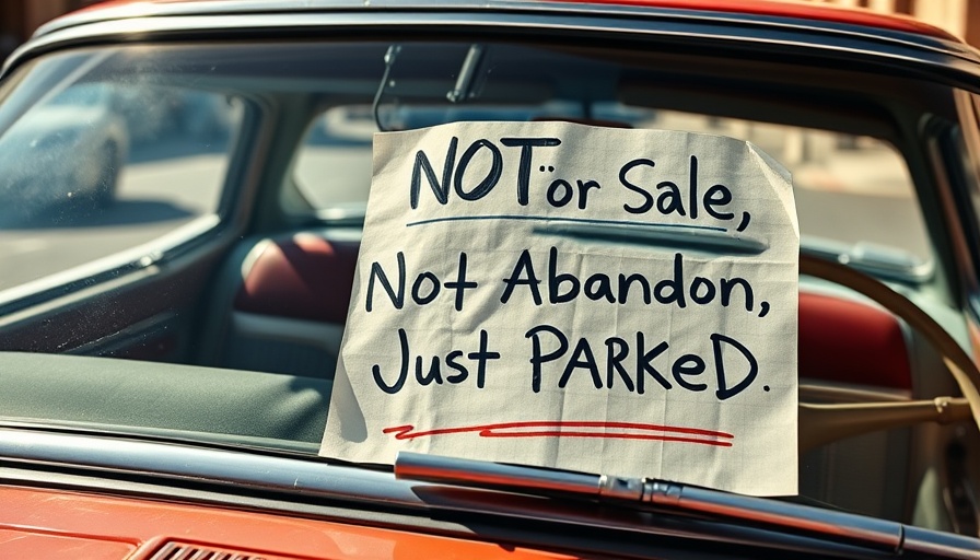Close-up of Thunderbird's windshield with a sign reading 'NOT For Sale'.