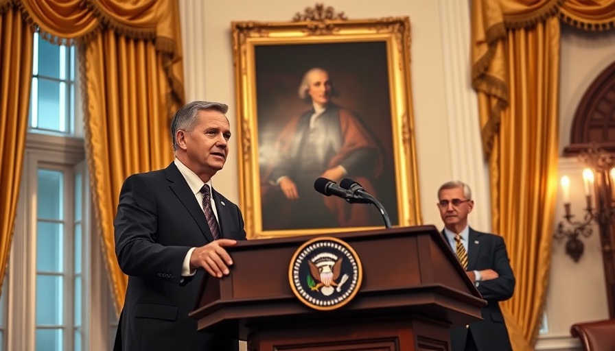 Trump National Guard San Francisco: Man speaking at podium in formal setting.