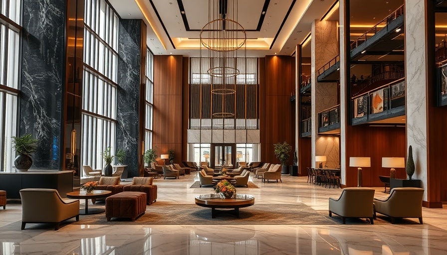 Sophisticated lobby interior of a luxury boutique hotel