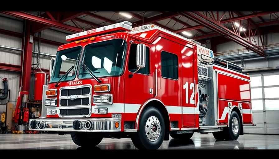 Oakland Fire Department truck in station for warehouse fire coverage.