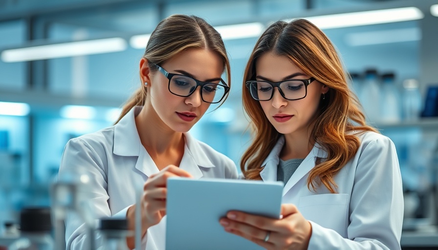 Two female scientists discussing data in a modern lab, illustrating NIH funding cuts impact on universities.