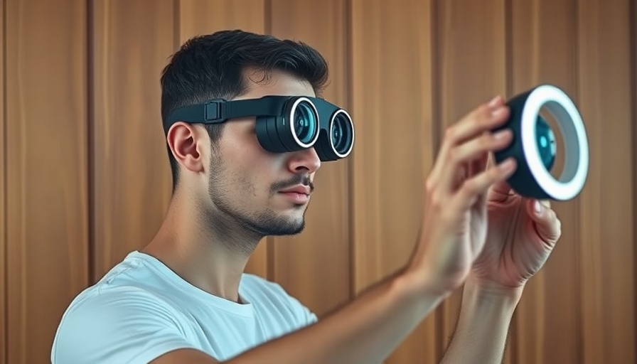Man using eye scanning technology in San Francisco setting