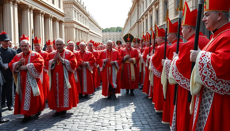 Cardinals procession in Vatican City related to next pope election issues.