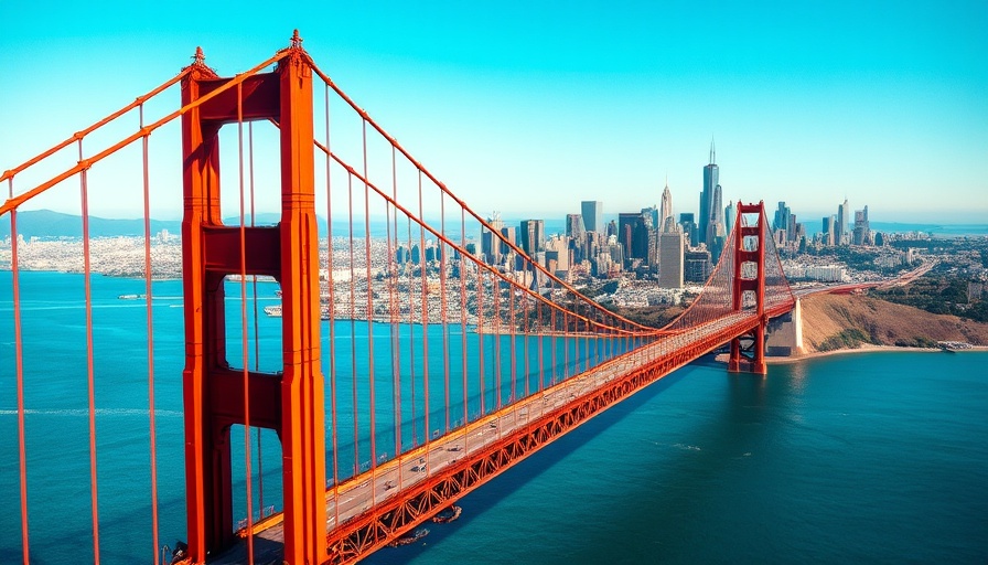 San Francisco skyline with Golden Gate Bridge, ideal for remote job postings backdrop.