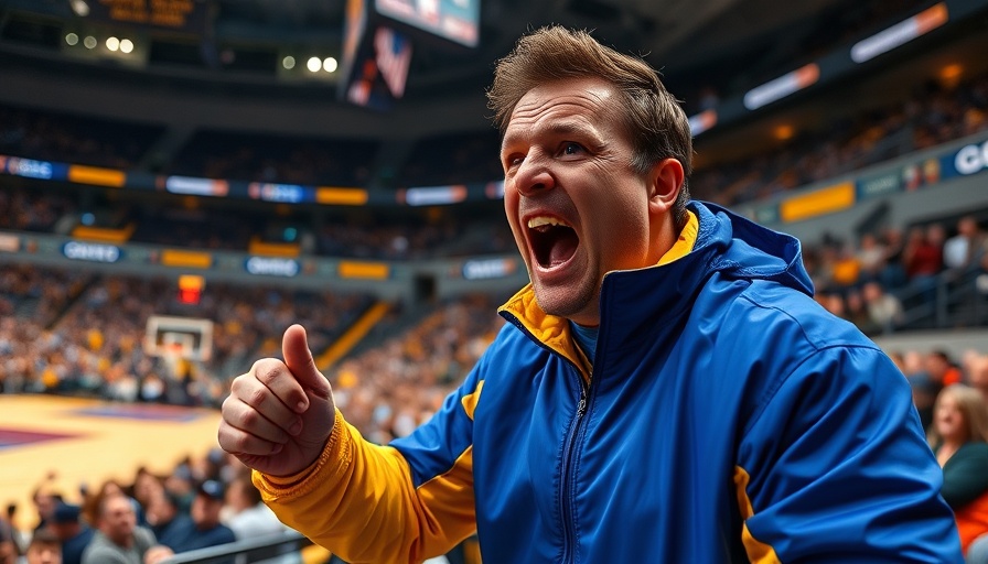 Racially Charged Incident in NBA: Animated fan at a basketball game in vibrant yellow jacket.