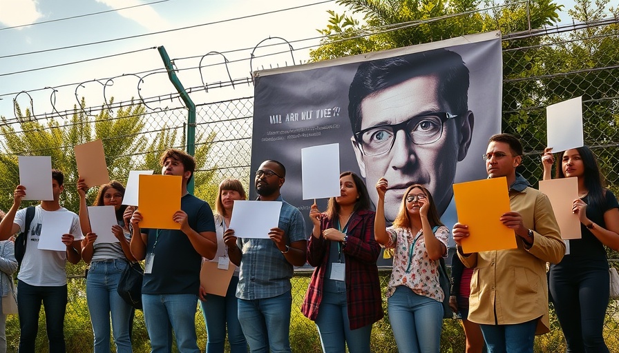 Group holds posters near fence, relating to Hamas hostages in Gaza.