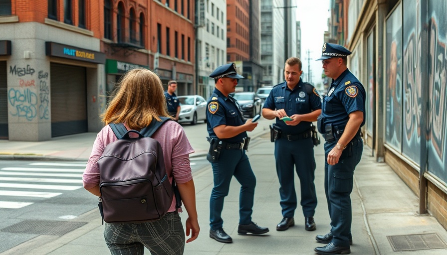 San Francisco local news scene with woman and officers.