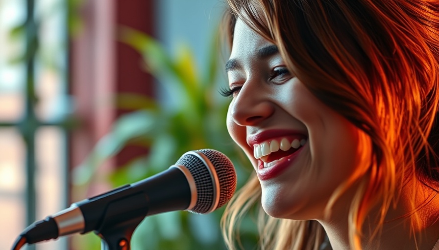 Ruby Ibarra performing in NPR Tiny Desk Contest with a microphone.