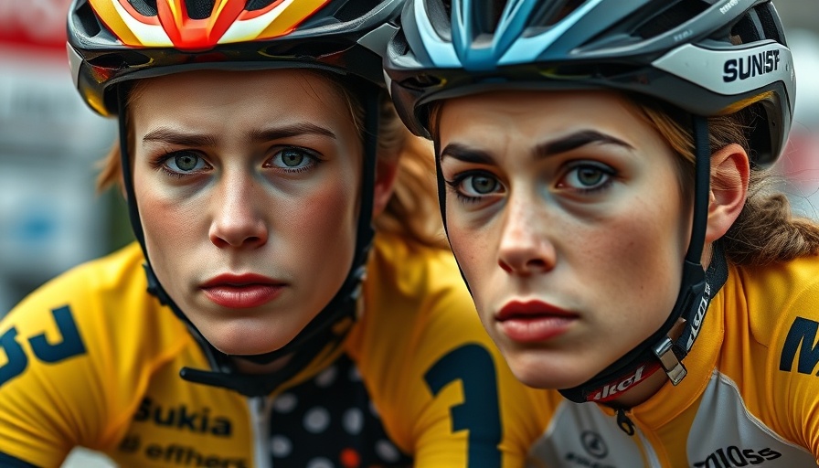 Young cyclists serious expressions, highlighting the Rohan Dennis wife death incident.