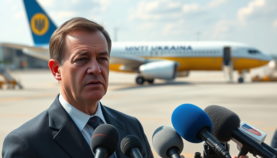 Formal man at airport discussing Russia and Ukraine peace talks.