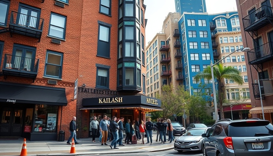 Street view of Kailash Hotel San Francisco with buildings and pedestrians.