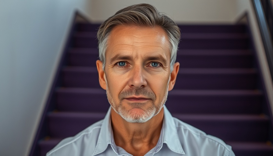 Udemy New CEO standing confidently on a staircase.