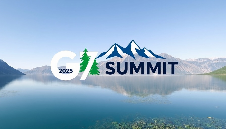G7 Summit 2025 Kananaskis logo with mountains and lake.
