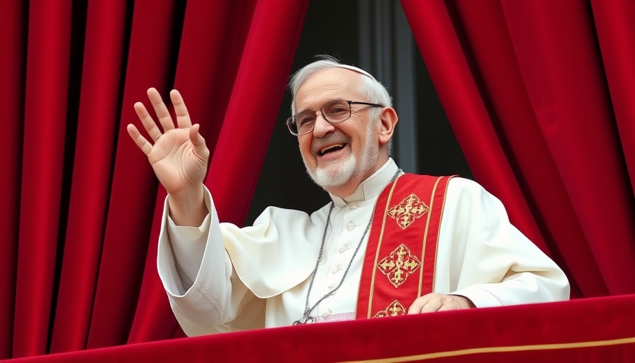 Papal ceremony with clergy on balcony, Father Bob becomes Pope Leo.