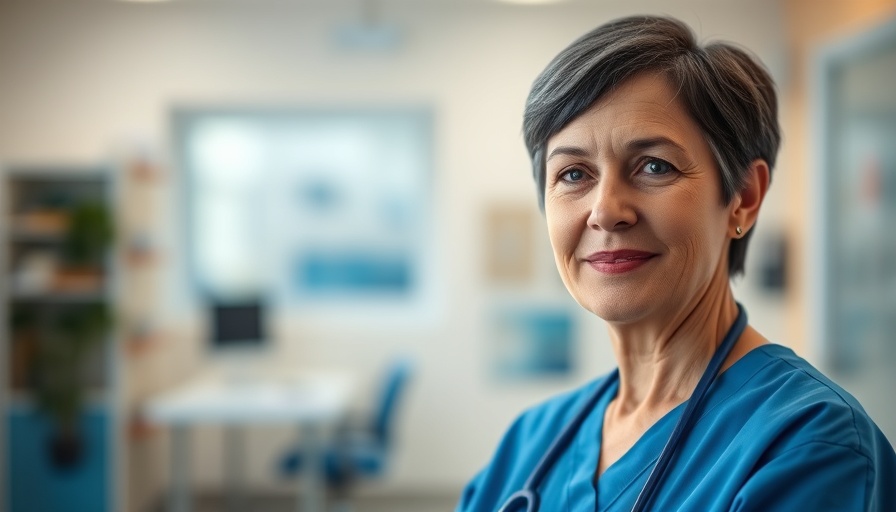 U.S. healthcare front desk experiences with smiling woman in scrubs.