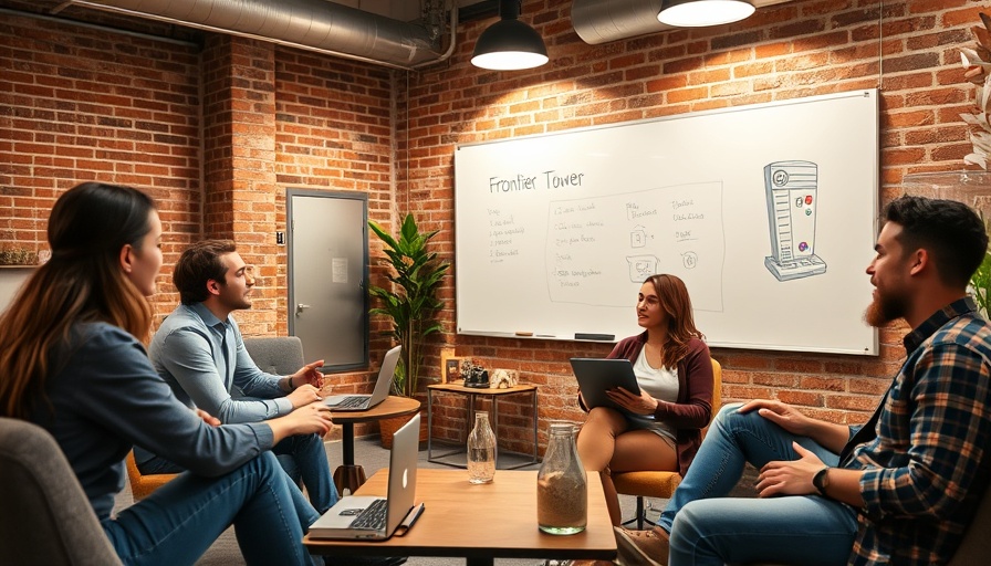 Tech professionals in a modern San Francisco workspace discussing ideas.