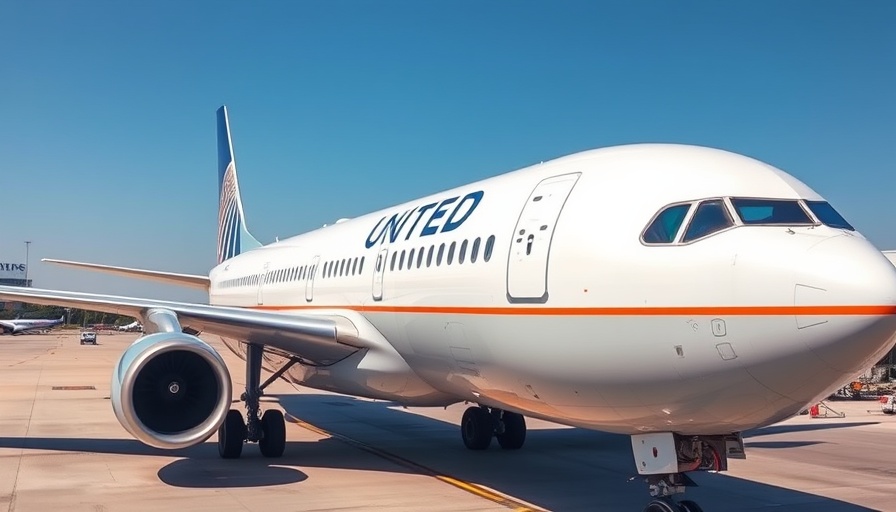United Airlines plane on tarmac highlighting catering issues.