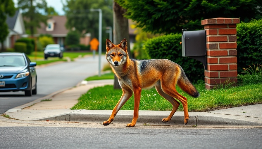 Coyote in California suburb representing management changes