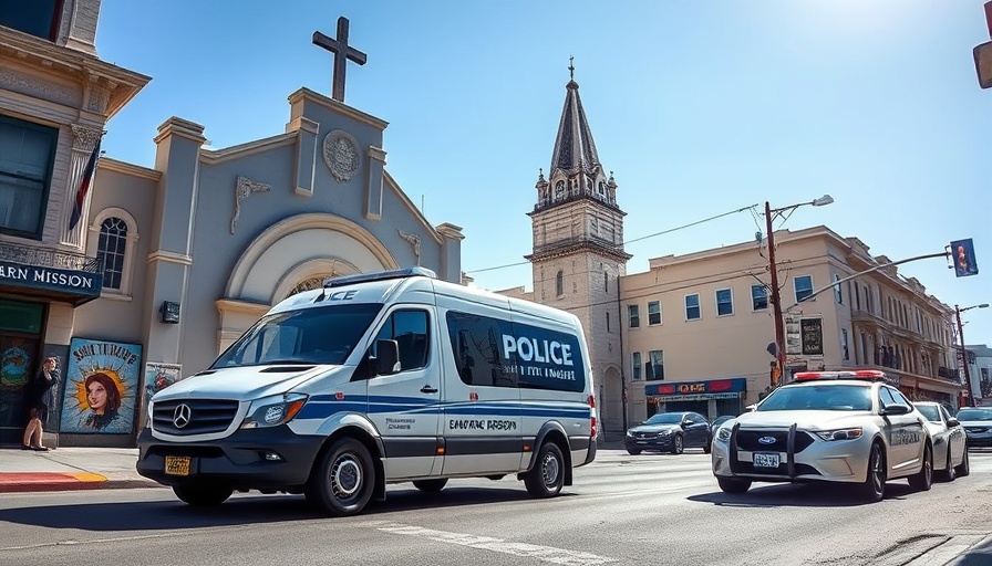 San Francisco local news: police mobile command at 16th Street Mission.
