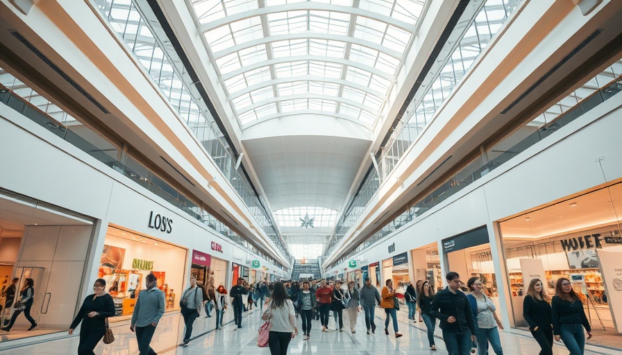 Spacious mall scene with people walking and skylight, related to San Francisco news.