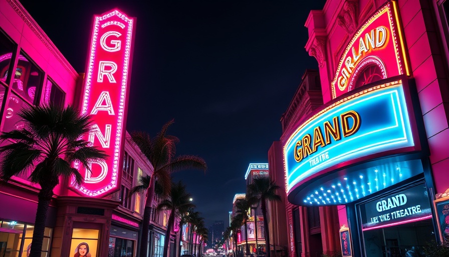 San Francisco Grand Theater neon sign at night.