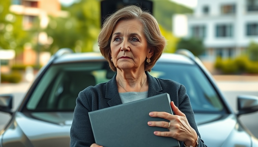 Solemn woman at repatriation event holding box, focus on task.