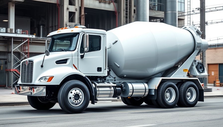 Modern white cement truck related to Daly City cement truck incident.