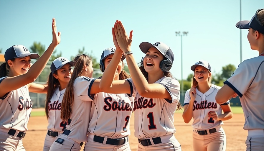 NCS Division III softball championship team celebrating victory on field.