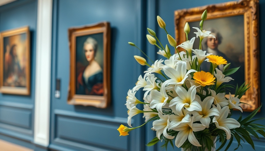 San Francisco cultural events featuring art exhibition with floral arrangement.