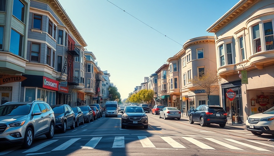 San Francisco street scene near crosswalk and school sign