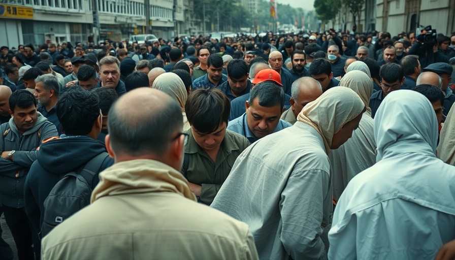 Gaza Aid Site Shooting: somber crowd around covered bodies.