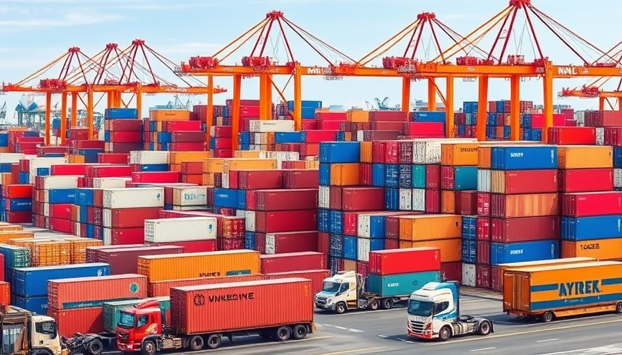 Trump tariff deadline and trade offers: Busy container port scene.